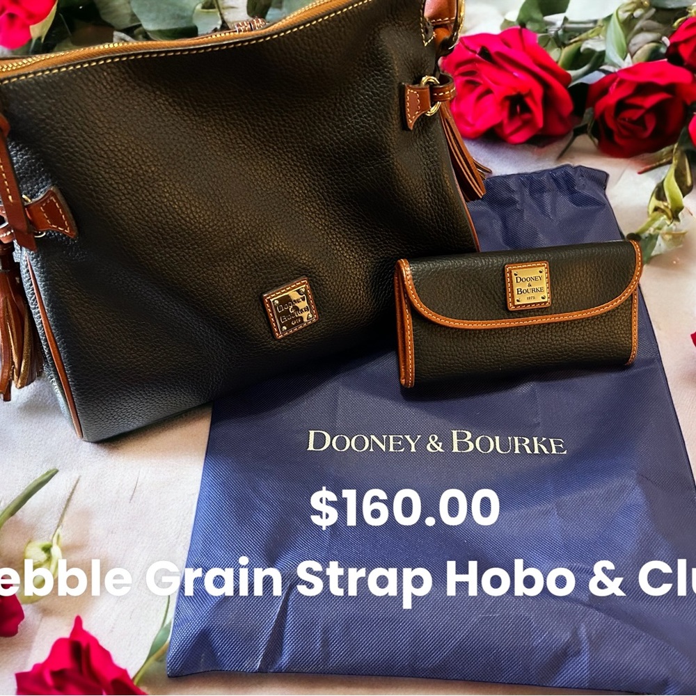 Authentic Dooney & Bourke handbag and continental clutch.
